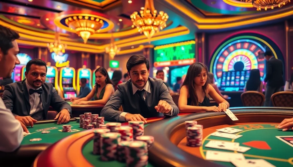Experience the thrill of play at https://vuabai9bet.com/ with vibrant casino tables, exciting slot machines, and intense players.